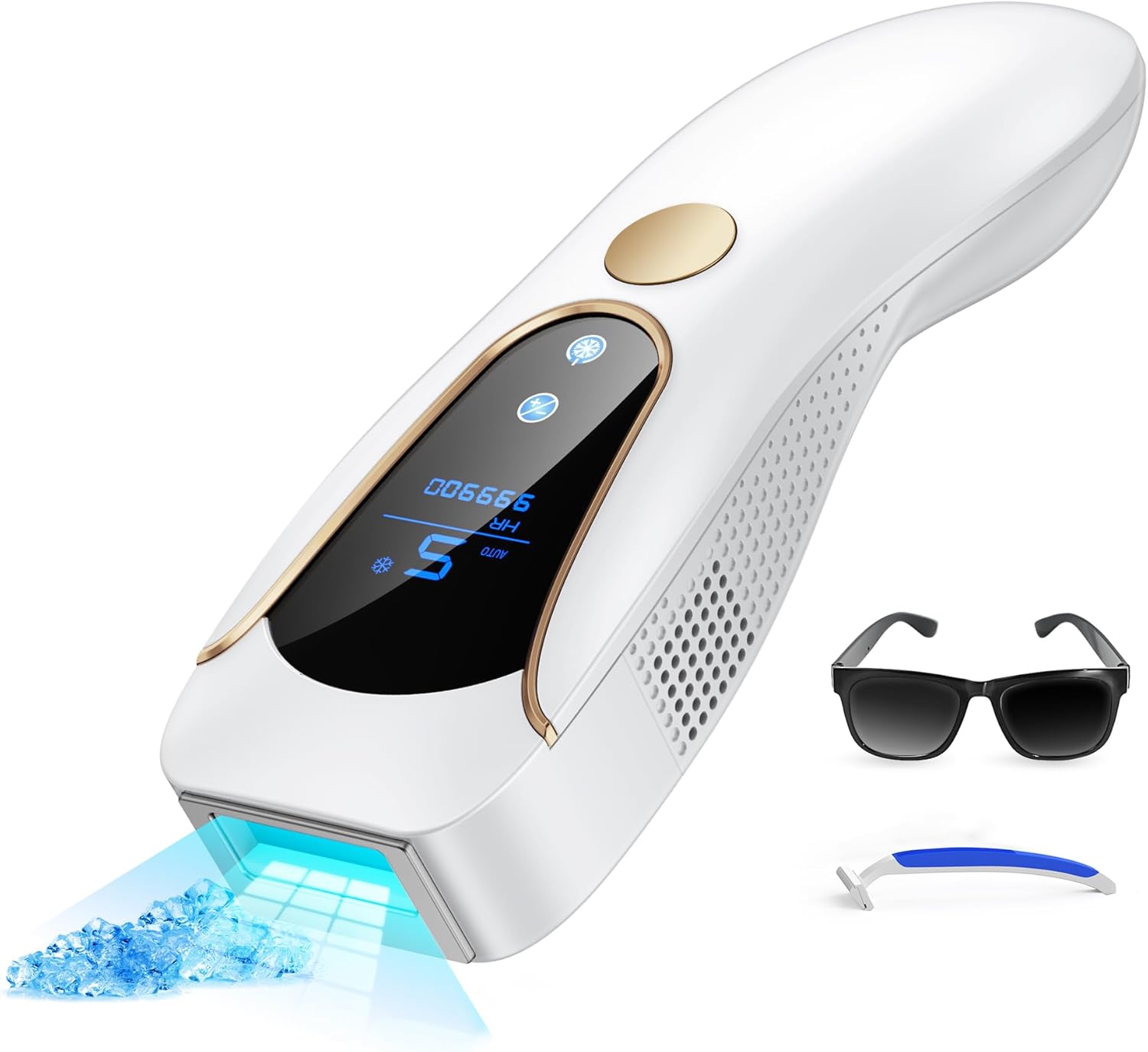 Epilatore Luce Pulsata 19.35J con Funzione Ghiaccio e 9 Livelli Energia